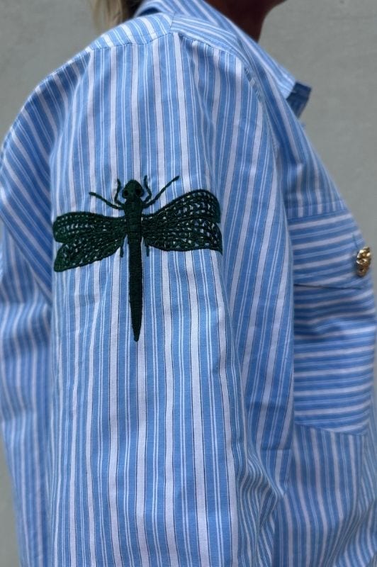 PRE ORDER Aarhus stripe shirt i blå strib