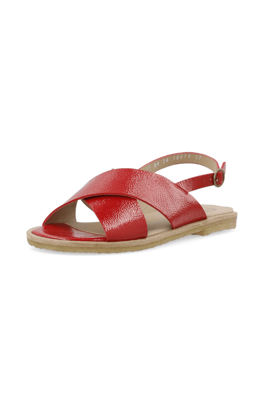 Cashott Casgitta Cross skind sandal I Red lak