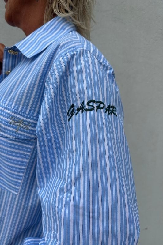 PRE ORDER Aarhus stripe shirt i blå strib