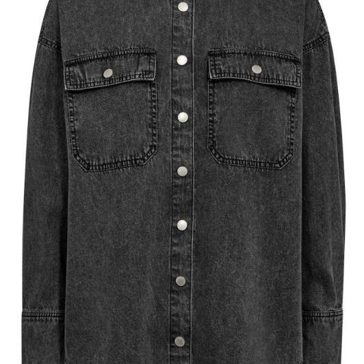 Freequent Lisea skjorte | Grå denim skjorte med krave