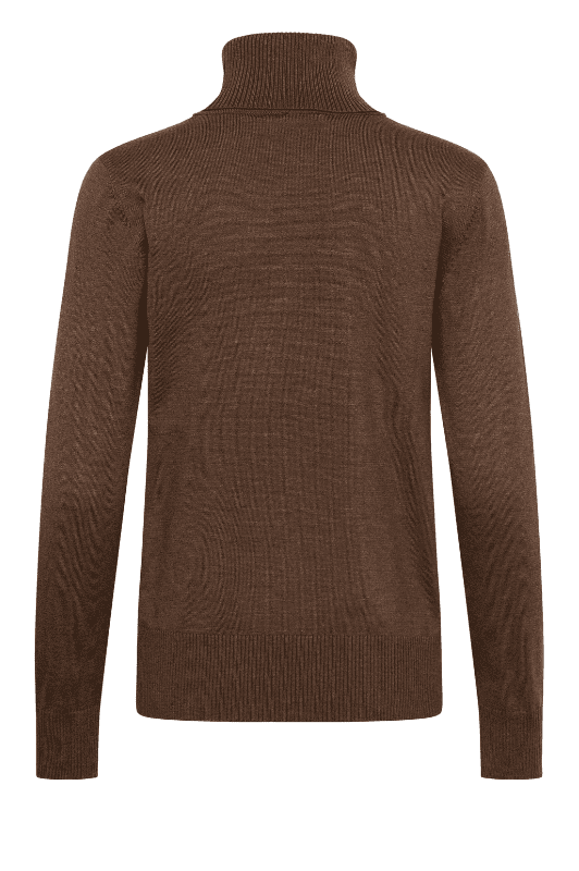 Saint Tropez Mila strik | Rullekrave pullover i mørkebrun