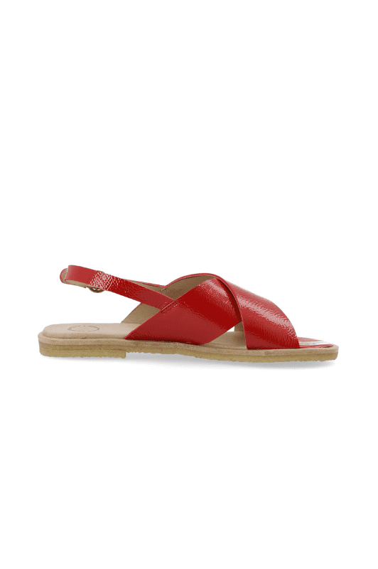 Cashott Casgitta Cross skind sandal I Red lak