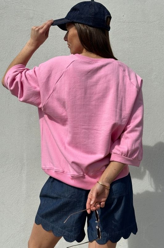 Gaspar Fanø sweat I Cool pink top med guldsmed I Dresslab