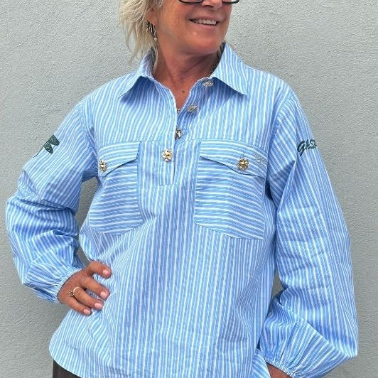 PRE ORDER Aarhus stripe shirt i blå strib