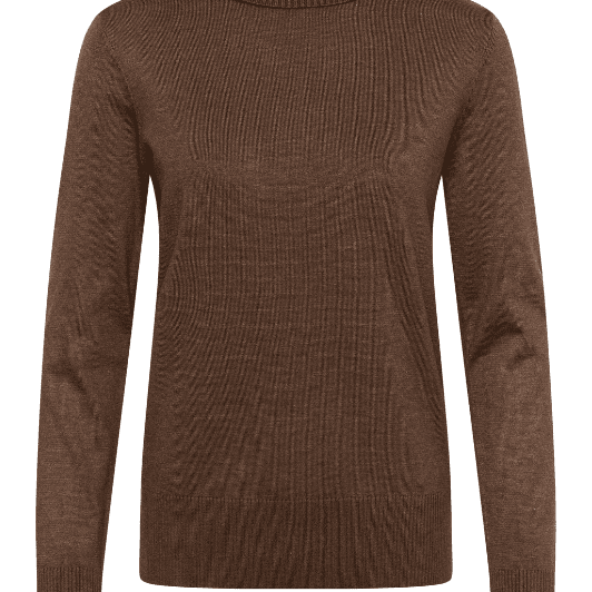 Saint Tropez Mila strik | Rullekrave pullover i mørkebrun