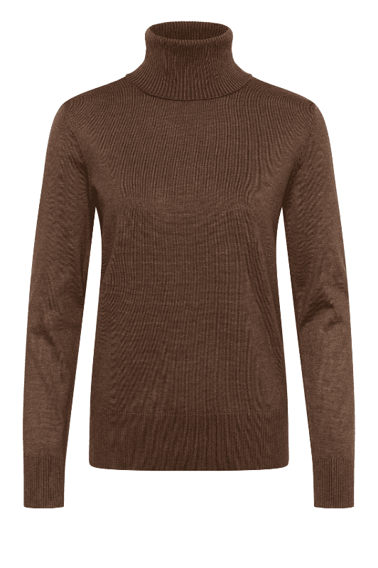 Saint Tropez Mila strik | Rullekrave pullover i mørkebrun
