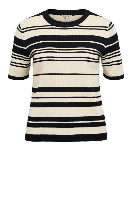 Object Jester new knit s/s top i sort strib I Dresslab