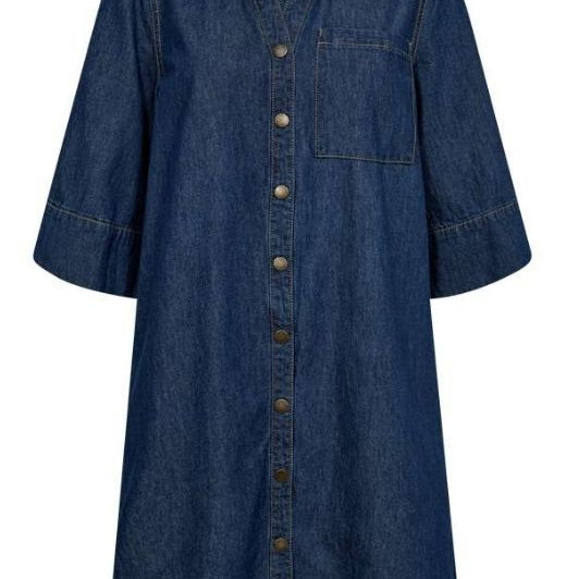 FreeQuent Lisea dress | Mørkeblå denimkjole med lommer