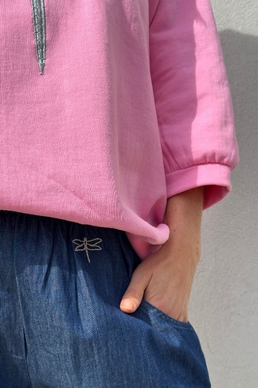 Gaspar Fanø sweat I Cool pink top med guldsmed I Dresslab