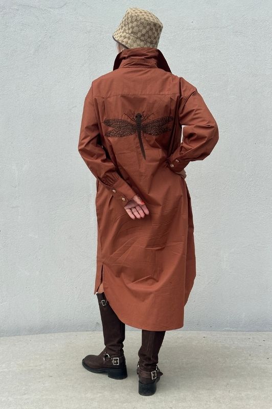Gaspar Sevilla poplin dress i burnt sienna