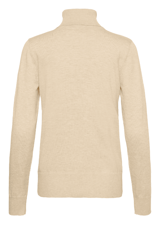 Saint Tropez Mila strik | Rullekrave pullover i sandmelange