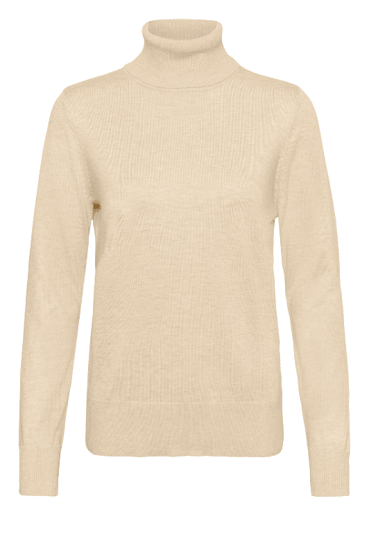 Saint Tropez Mila strik | Rullekrave pullover i sandmelange