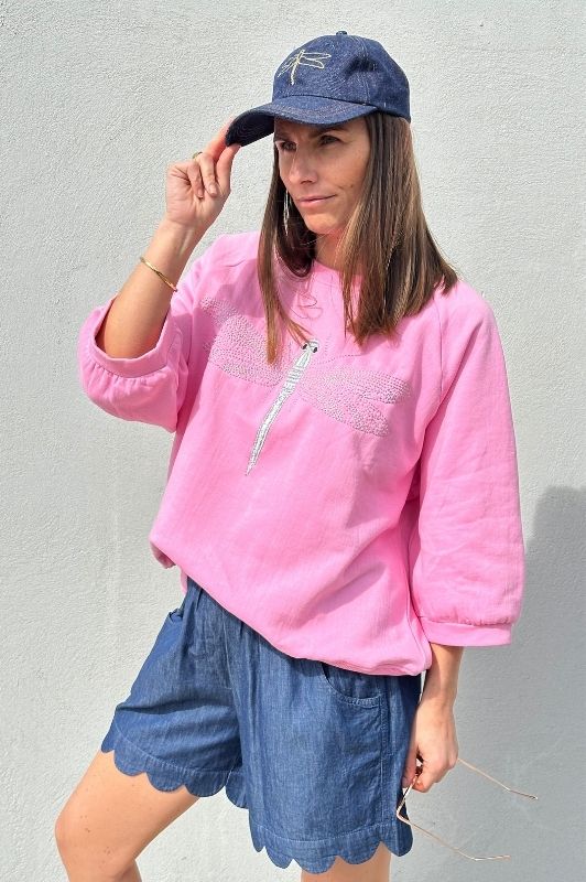 Gaspar Fanø sweat I Cool pink top med guldsmed I Dresslab