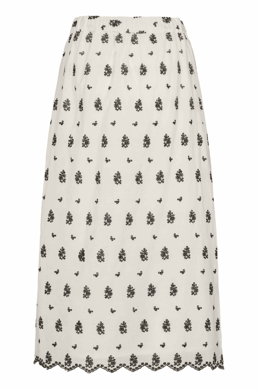 Soft Rebels Rivory skirt | Broderet nederdel i bomuld