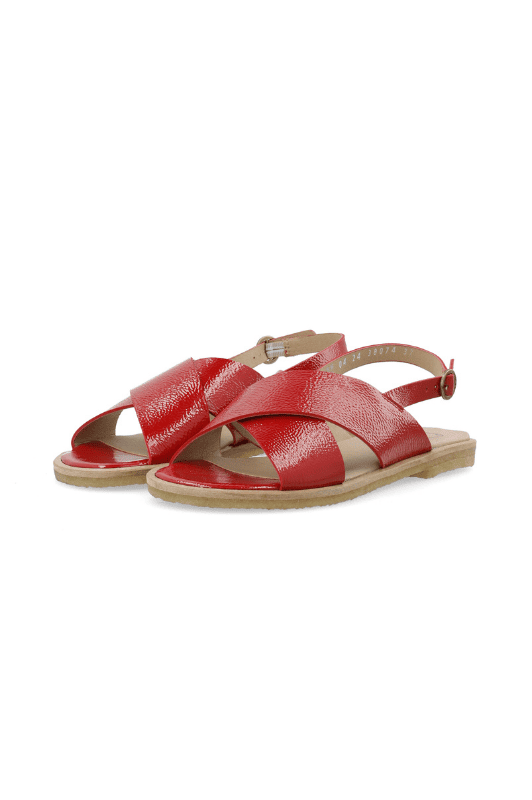 Cashott Casgitta Cross skind sandal I Red lak