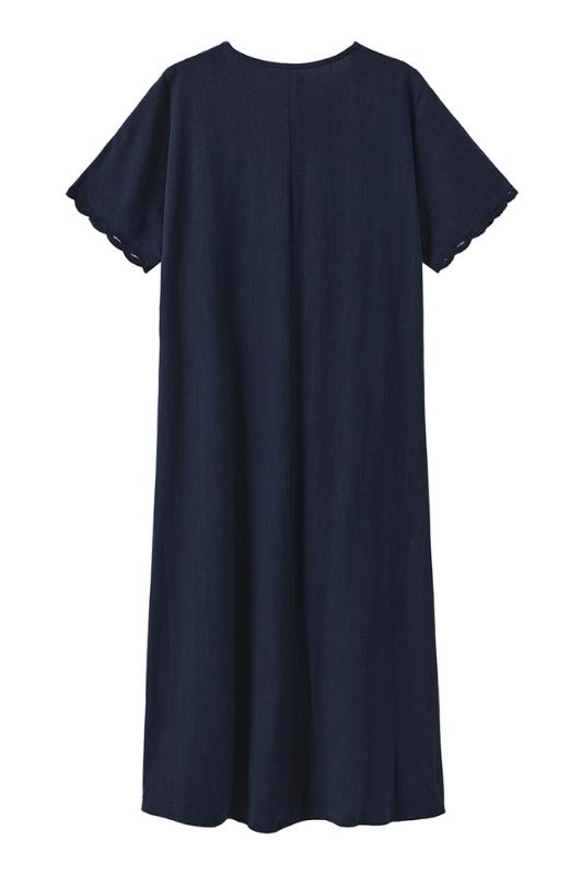 Luxzuz Vanessa dress | Viskosekjole med blondedetaljer i navy
