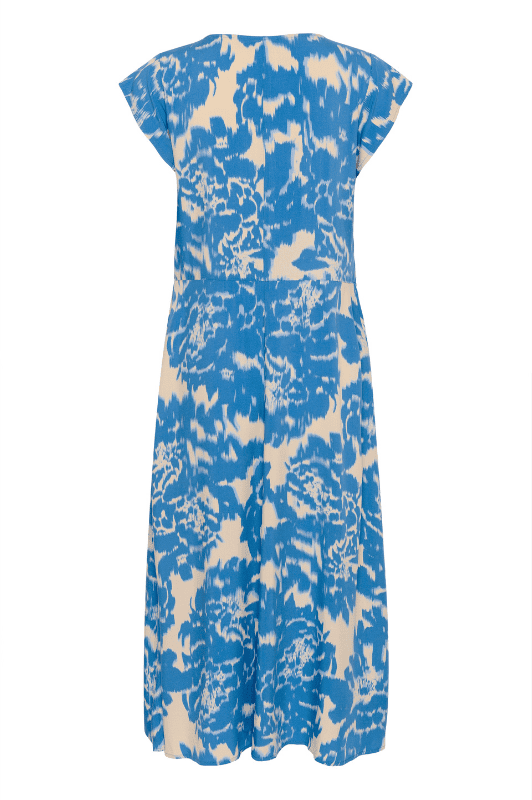 Saint Tropez Gisla Maxi Dress I Sommerkjole med smock i flot blåt print