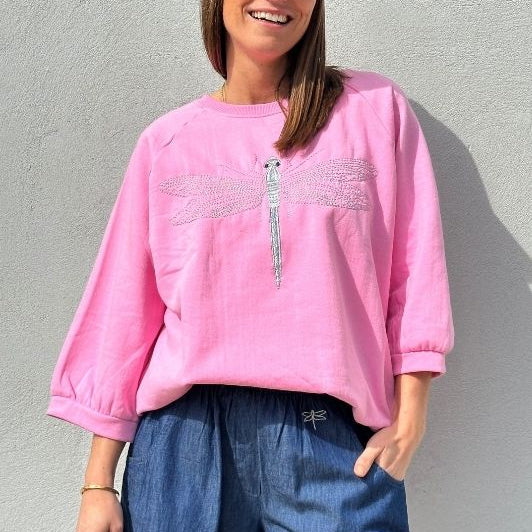 Gaspar Fanø sweat I Cool pink top med guldsmed I Dresslab