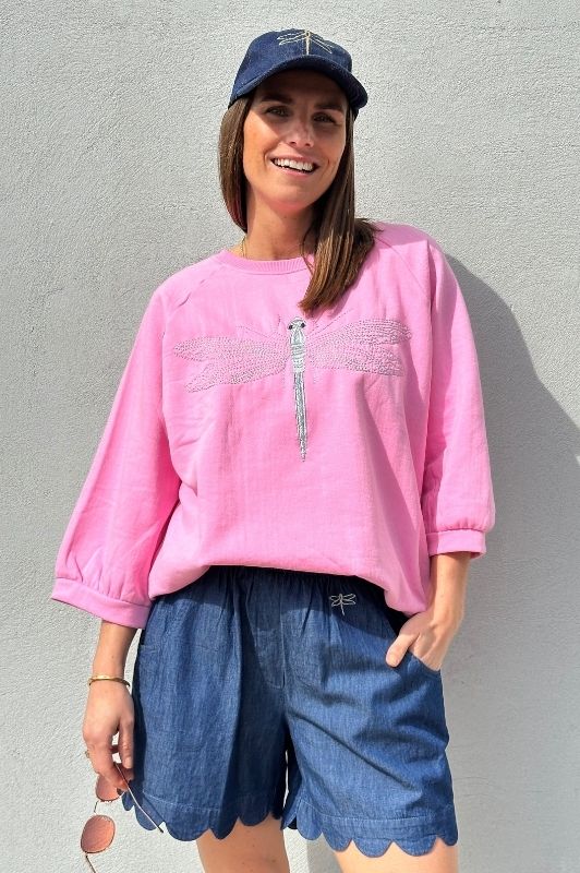 Gaspar Fanø sweat I Cool pink top med guldsmed I Dresslab
