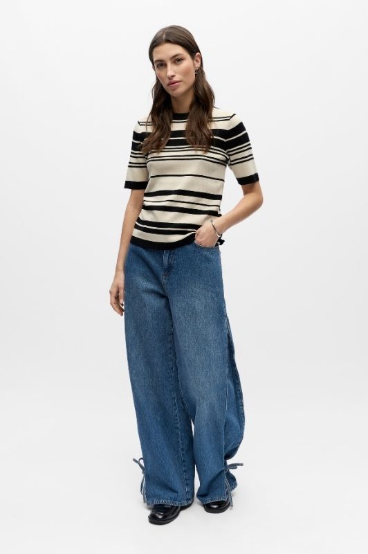 Object Jester new knit s/s top i sort strib I Dresslab