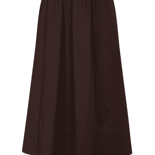La Rouge Vilma skirt nederdel | Poplin nederdel mørkebrun