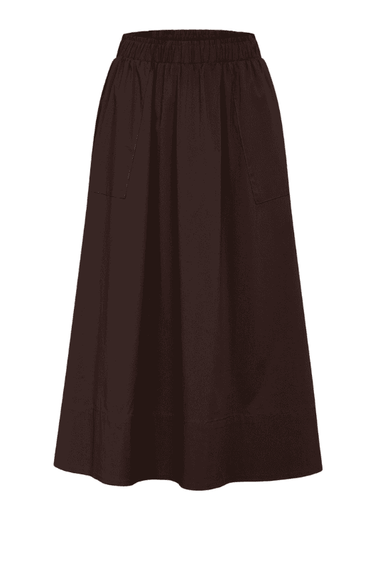 La Rouge Vilma skirt nederdel | Poplin nederdel mørkebrun