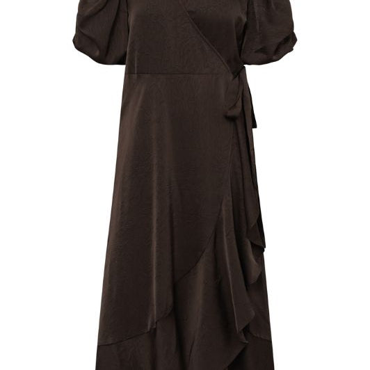 A-View Sinda dress I Slå-om kjole i flot chokoladebrun