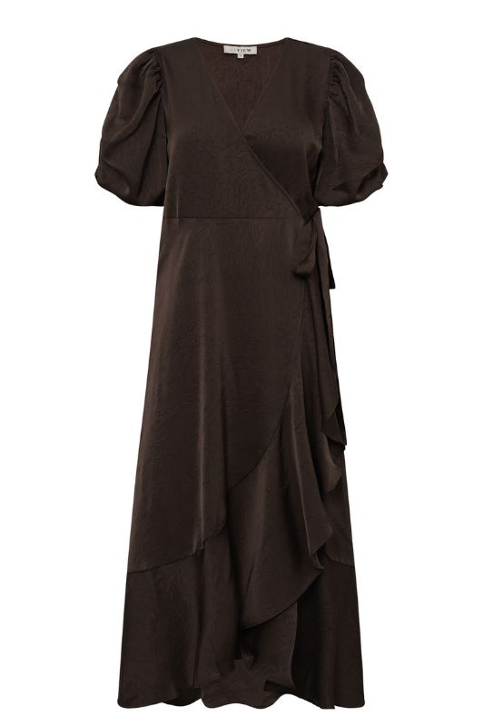 A-View Sinda dress I Slå-om kjole i flot chokoladebrun