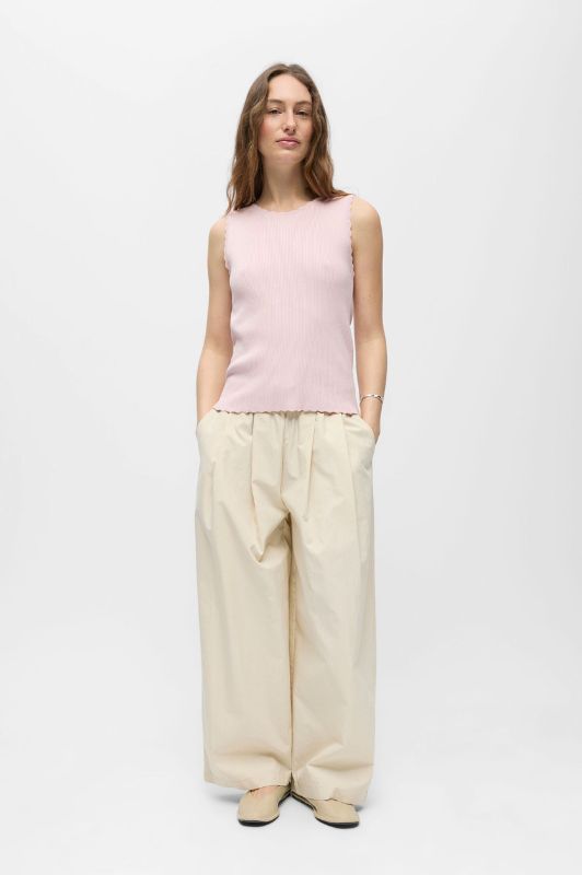 Object Kelly s/l top I Strikket top med tungekant i rosa I Dresslab