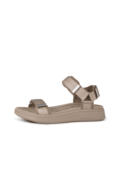 Woden Line sandal | Damesandal i silver mink med Natural Soft sål