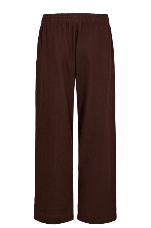 Freequent Lava ankle pant | Brune ankelbukser i hør I Dresslab
