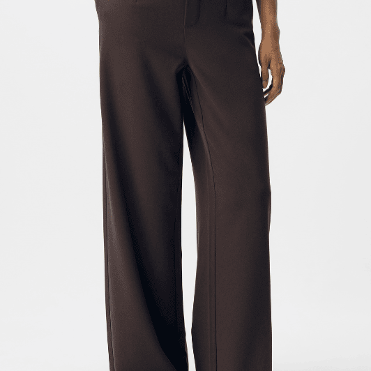 Object Lisa wide pant | brun melange pæn buks