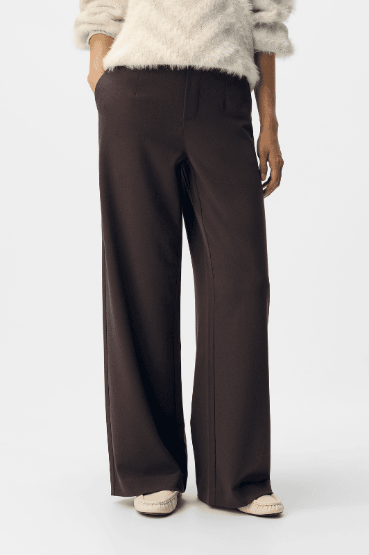 Object Lisa wide pant | brun melange pæn buks
