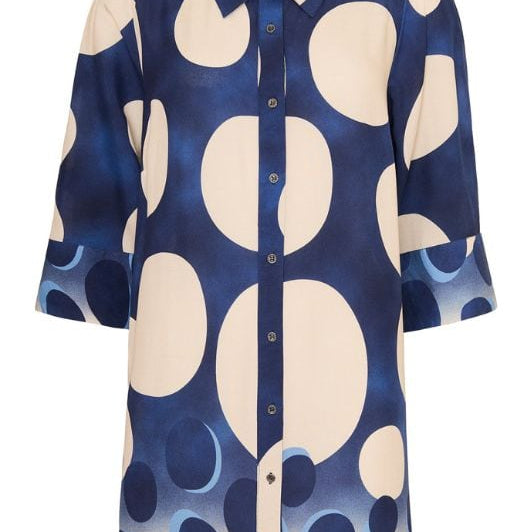 Ofelia Odette tunika I Prikket blå tunic i viskose I Dresslab