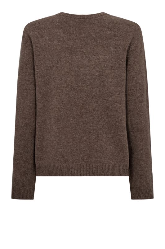 FreeQuent Winka strik pulli i mørk sand melange
