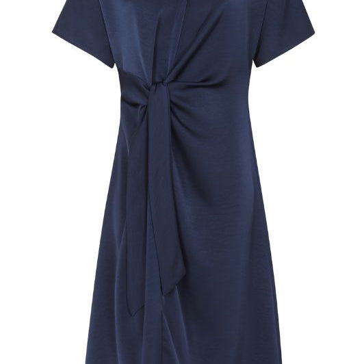 Tooday Aya dress I Kjole i smuk marineblå med bindebælte