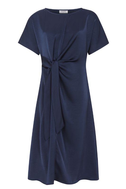 Tooday Aya dress I Kjole i smuk marineblå med bindebælte