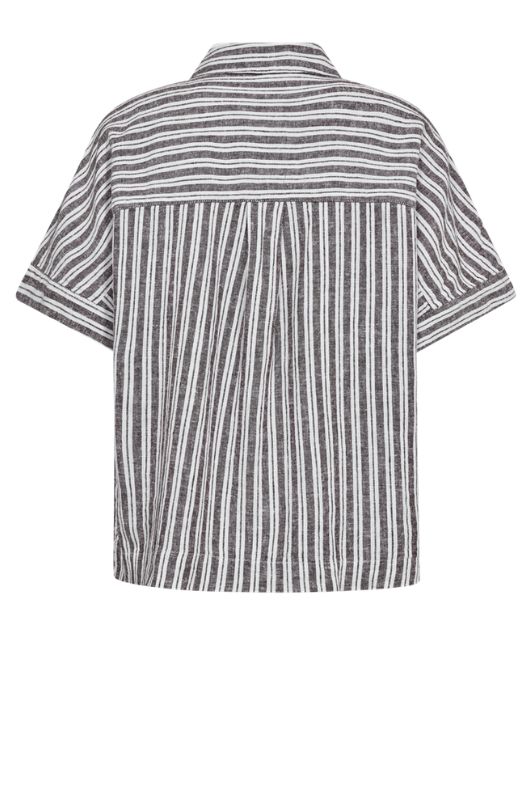 Freequent Lava shirt | Stribet højskjorte i brun