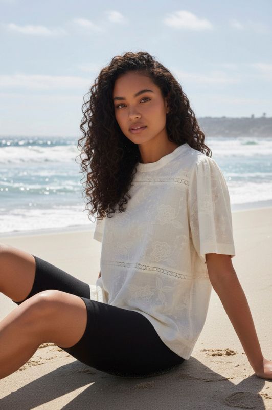Ofelia Tenna top broderie anglaise i creme I Dresslab