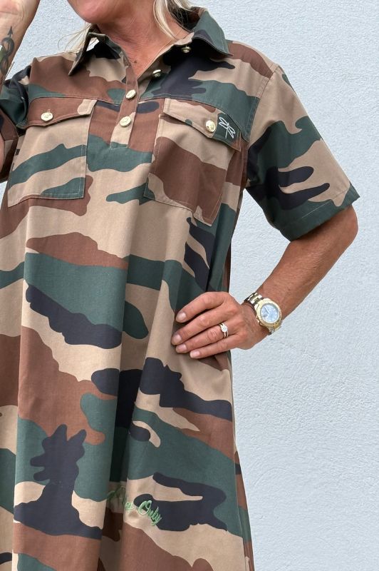 PRE ORDER Gaspar Nice camo dress | Cool camouflage kjole i nye farver