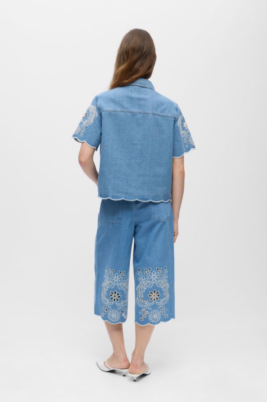 Object Idda denimskjorte med broderi I Dresslab