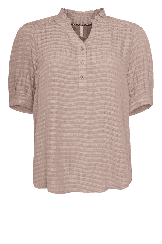 Ofelia Enya bluse | Sand bluse med flæsedetaljer
