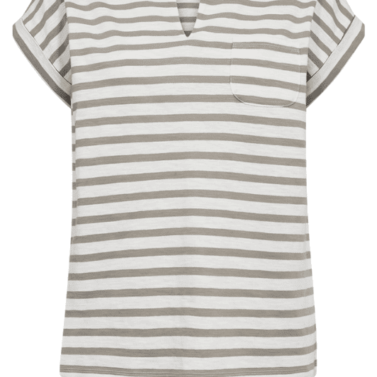 FreeQuent Viva t-shirt | Sand-og hvidstribet t-shirt