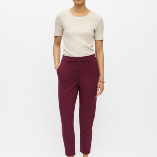 Object Lisa slim pant | Bordeaux pæn buks I Dresslab