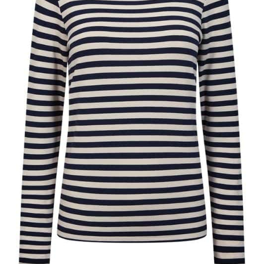 Freequent Liana bluse I Strib navy hvid