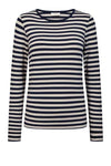 Freequent Liana bluse I Strib navy hvid