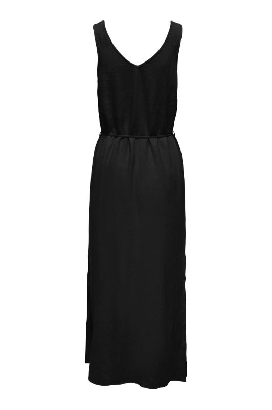 JDY Say dress | Hørkjole i sort med bindebånd