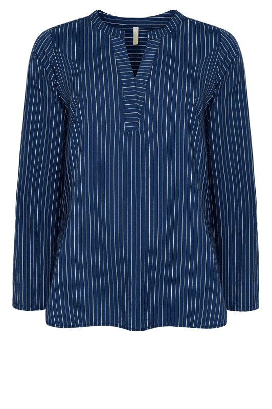 Ofelia Simi blouse I Stribet viskose top i navy
