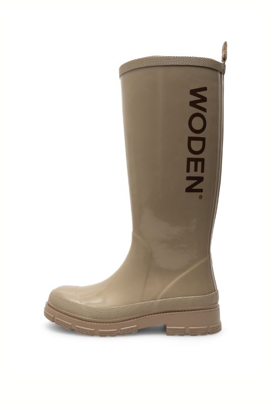 WODEN Le glossy waterproof | Silver mink shiny gummistøvle