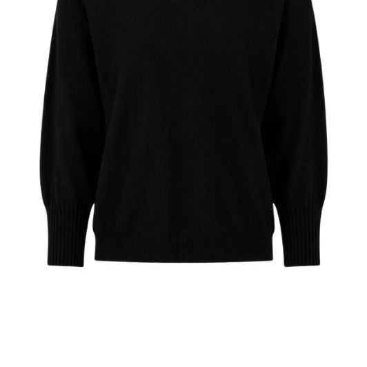 Tooday Cenna bluse I Sort strikbluse med rund hals